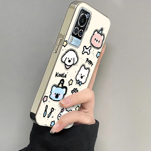 适用vivoX60手机壳X60Pro+保护套2024新款vivo高级感可爱电镀全包防摔步步高维沃viv0叉Por十Pr0女生黑白kt猫