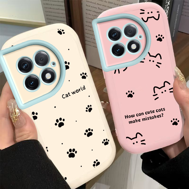 适用一加Ace2Pro手机壳1加Ac2P保护套OPPO新款可爱Aec十OPPOAce二A2Por液态硅胶全包防摔ONEPlus男女线条猫爪