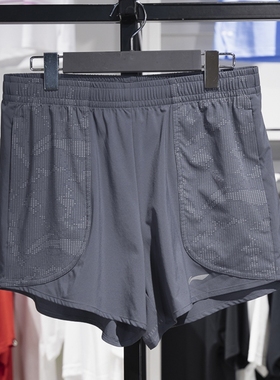 正品李宁短裤女子秋季跑步系列反光速干凉爽运动短裤AKST478