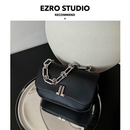 EZRO质感真皮小巧链条质感马鞍包