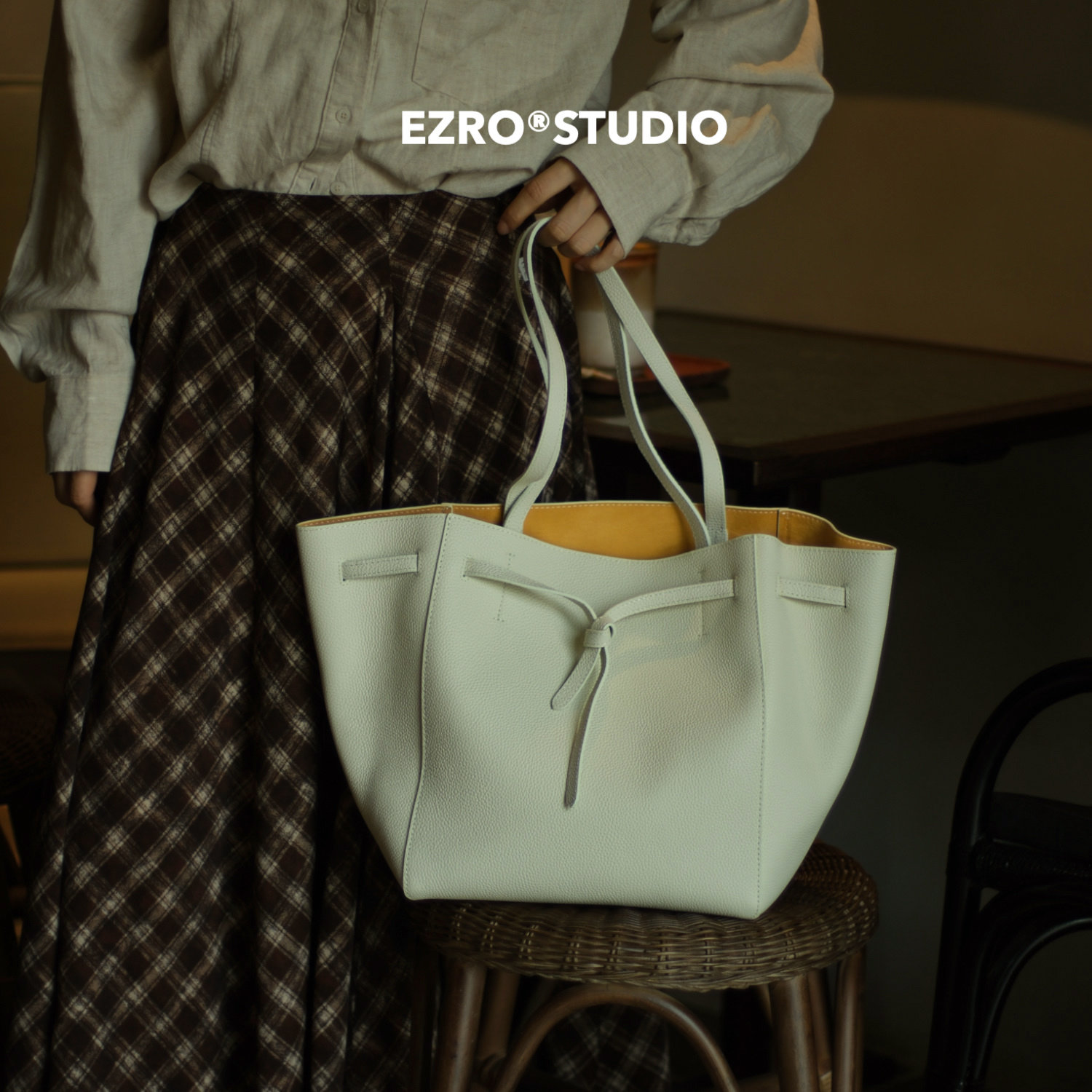 【EZRO】一作 头层TOGO牛皮质感高级简约托特女包大容量真皮百搭