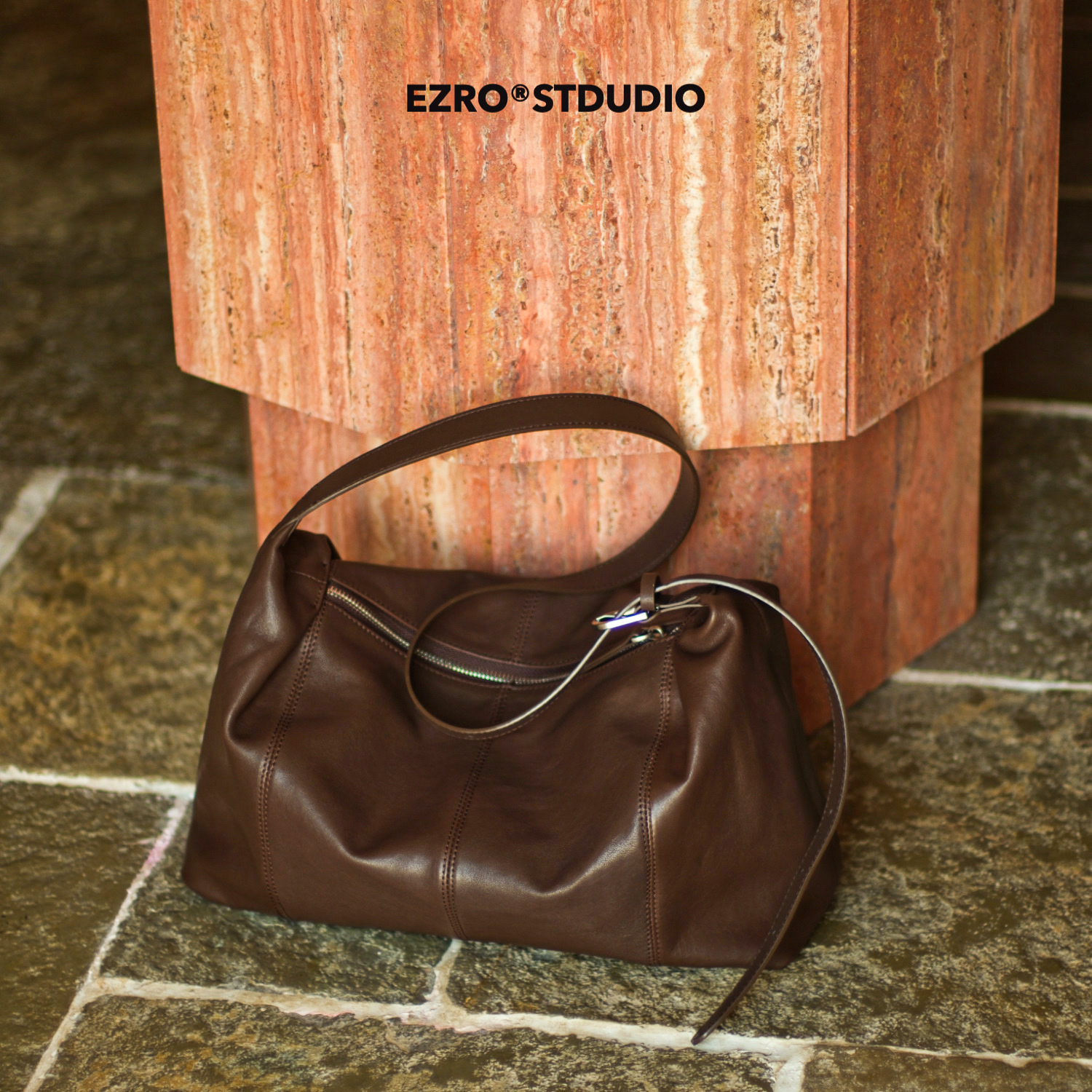 【EZRO】一作 Hobo流浪包植鞣羊皮真皮柔软单肩腋下女包通勤斜挎,箱包皮具/热销女包/男包,托特包,淘宝优惠券,粉丝福利购,淘宝优惠卷