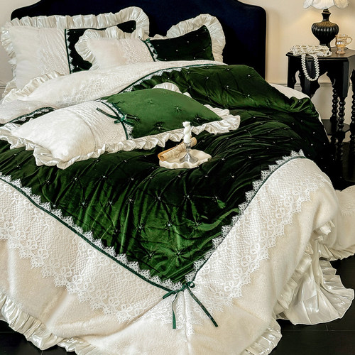 法式冬复古牛奶绒加厚保暖四件套