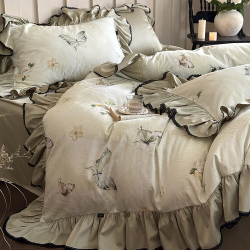 法式复古风印花全棉长绒棉四件套