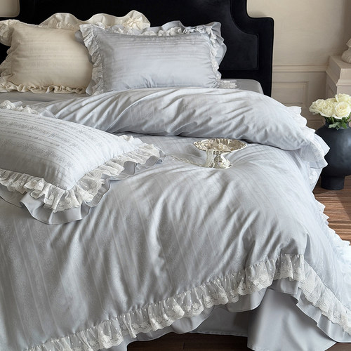 法式提花贡缎全棉长绒棉四件套