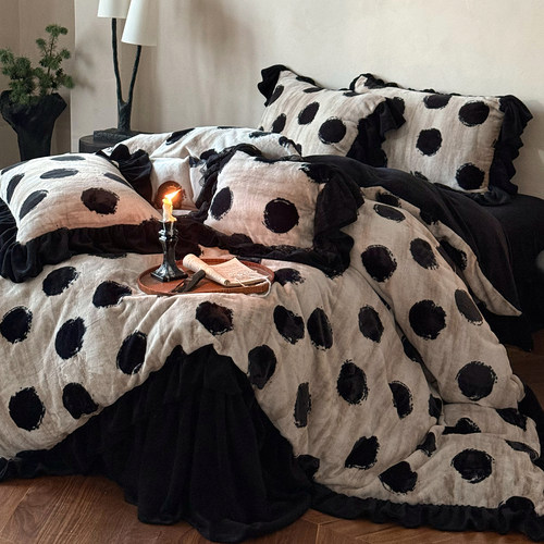 法式保暖美拉德雪貂绒加厚四件套