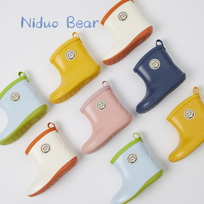 尼多熊儿童雨鞋男童女童宝宝水鞋雨靴中小童学生水靴幼儿防水防滑