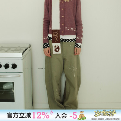 铜片弯刀休闲长裤宽松