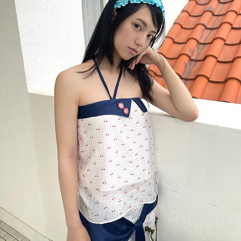 吊带夏季新品半裙套装抹胸樱桃