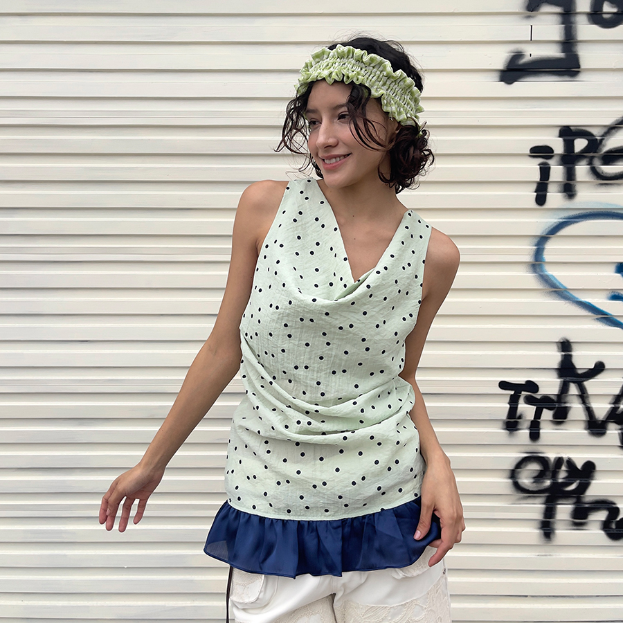 少女感无袖荷叶边连衣裙