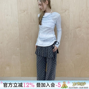 防晒衫 挂脖吊带上衣薄款 空调衫 UnsocialNight假两件拼接针织长袖