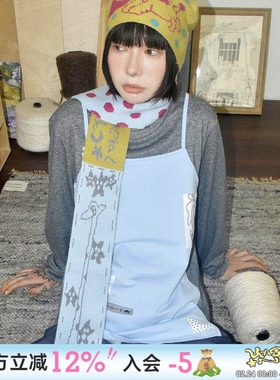 UnsocialNight原创可爱针织围巾帽子氛围毛线帽秋冬保暖围脖冷帽