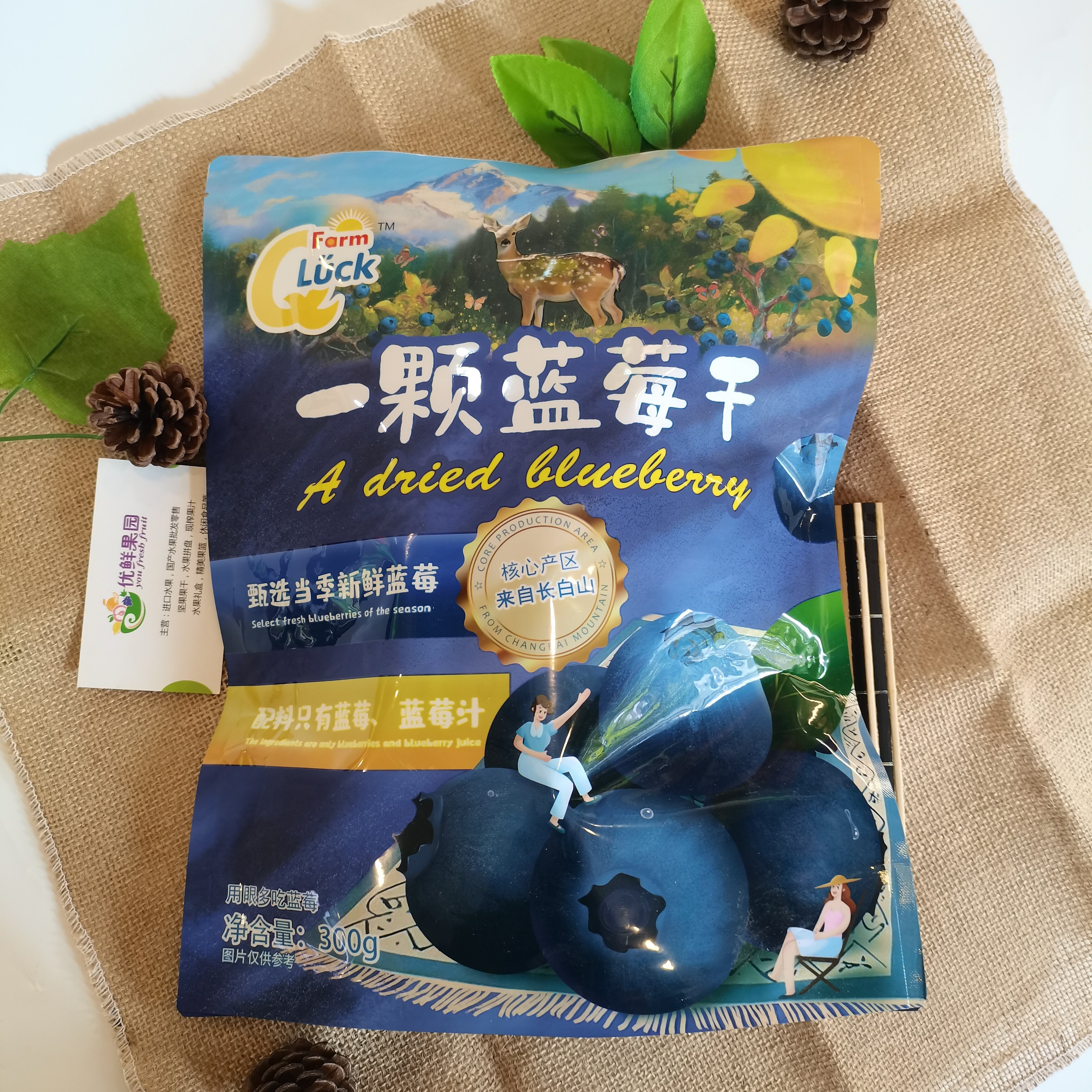 一颗蓝莓干 蓝莓干长白山特产无添加0蔗糖0植物油300g包邮