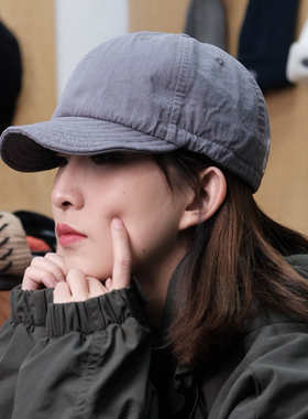 复古阿美咔叽抽绳工装美式软顶软檐纯色深顶可调节机修软檐鸭舌帽