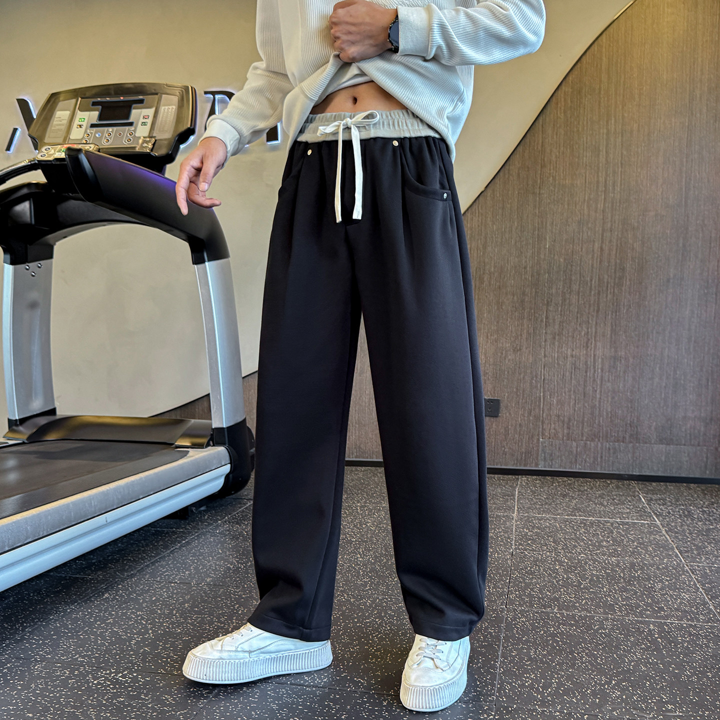 冬季新款卫裤男士针织休闲运动直筒裤C207-1130-P65控95，男装休闲裤，电商C207