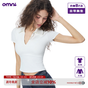 polo翻领正肩短袖 ABMY T恤女高尔夫网球运动高弹透气上衣 omni