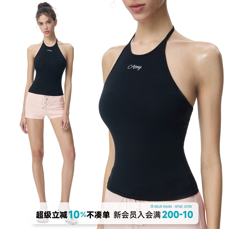 noBra by ABMY 挂脖系带露背吊带背心女夏带胸垫辣妹显瘦百搭上衣