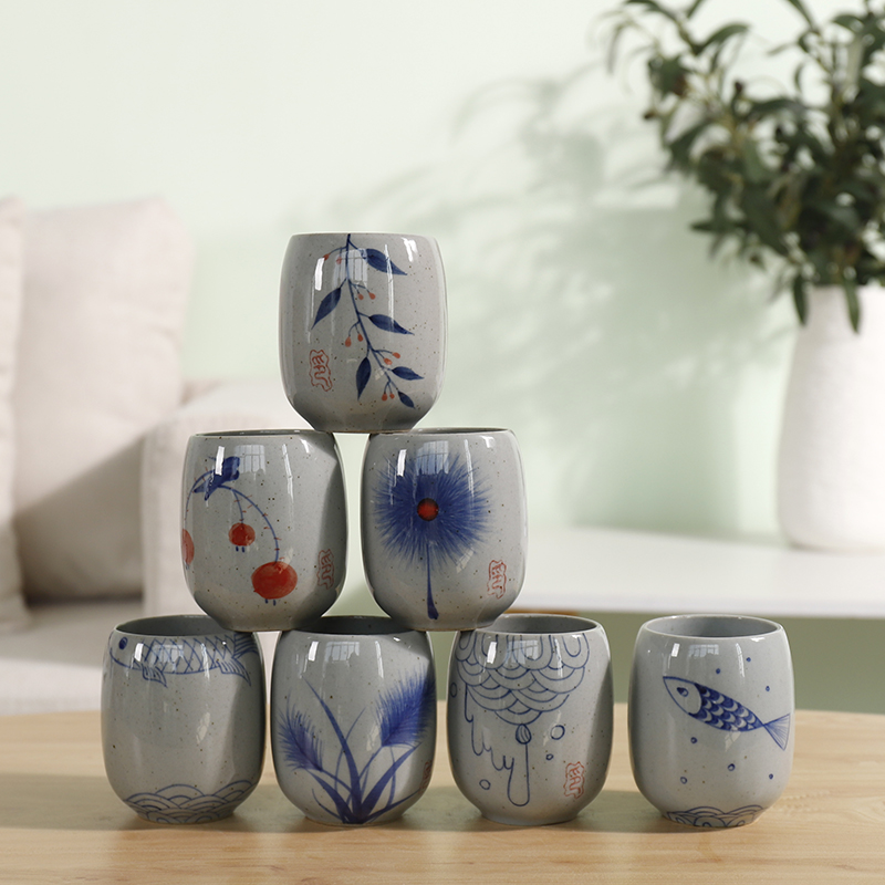 家用手绘茶杯陶瓷复古日式