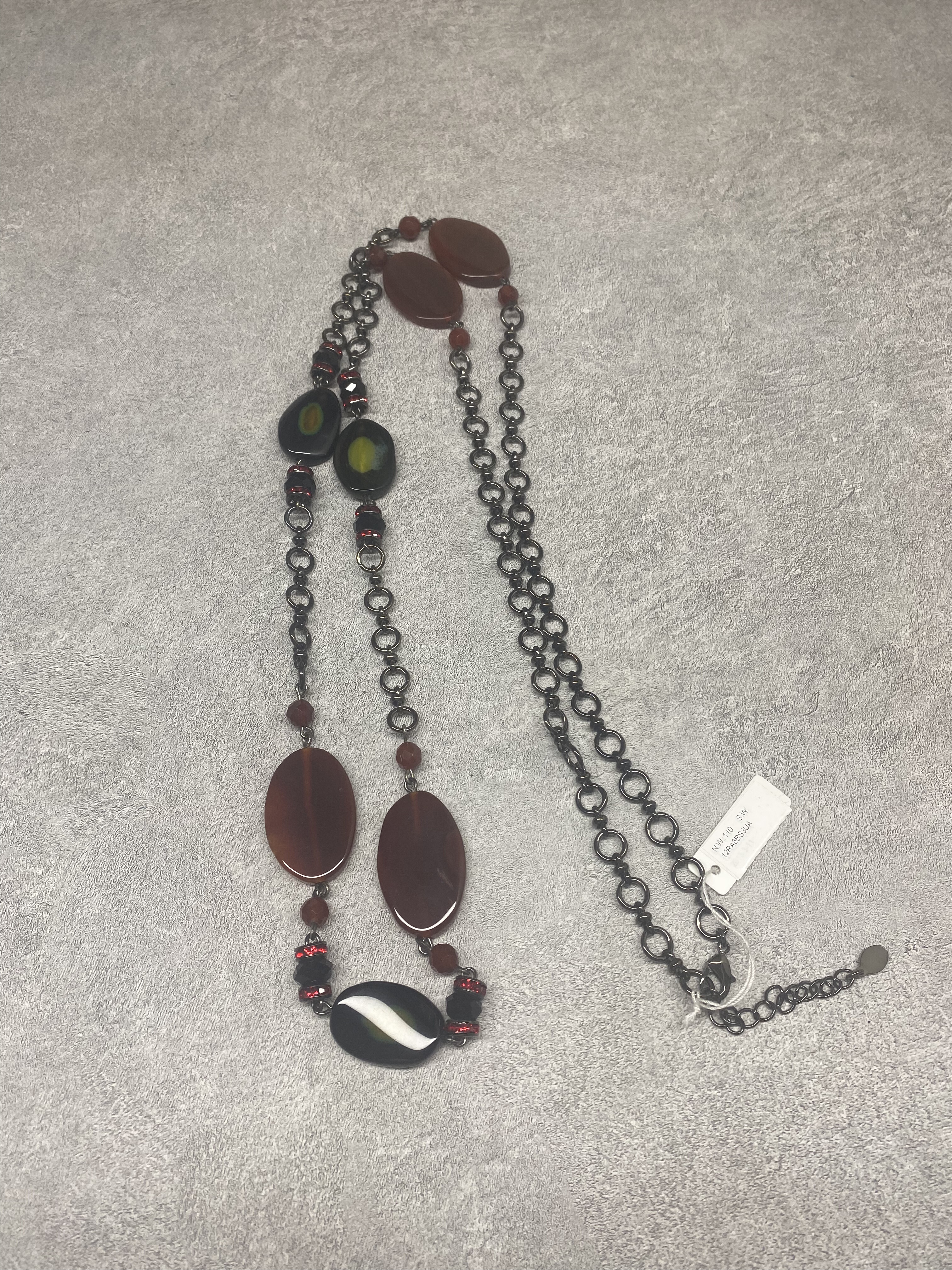 青岛饰品天然石玛瑙石长款项链不退不换 5.51