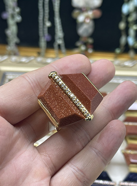 全铜金属镂空镶嵌天然石锆石个性夸张戒指内径阻尼脱落老货微氧