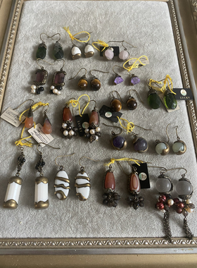 青岛外贸饰品天然石复古做旧耳环 5.37