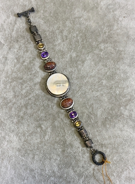 925配件老货氧化巴洛克珍珠中古手链5.71