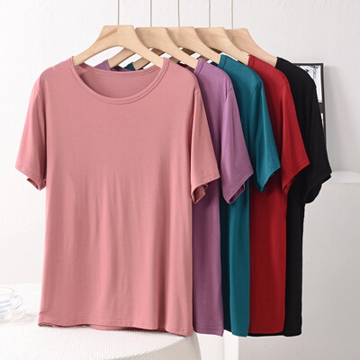 夏季圆领短袖休闲宽松上衣