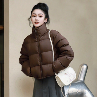 小个子短款 瑾姑娘 肯豆风 90绒面包服美式 羽绒服女 可可泡芙