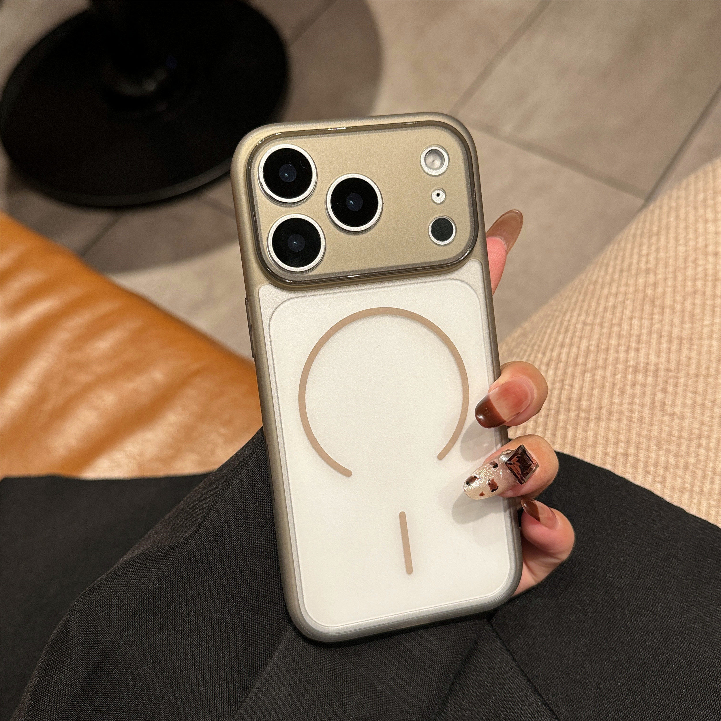 带ai相机按键超薄软壳适用苹果17promax手机壳新款冰雾磨砂iPhone17细圈磁吸air镜头全包防摔保护套17pro女款