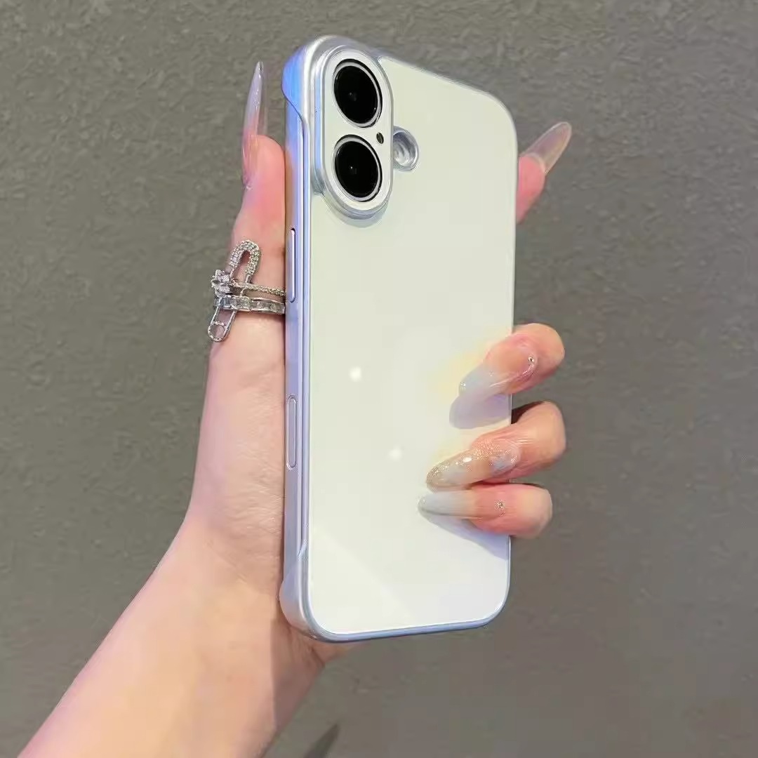 高级散热无边框适用于苹果16promax个性手机壳iphone16/15/14pro光面时尚防摔保护套16E男女13硬壳12PM蓝光11
