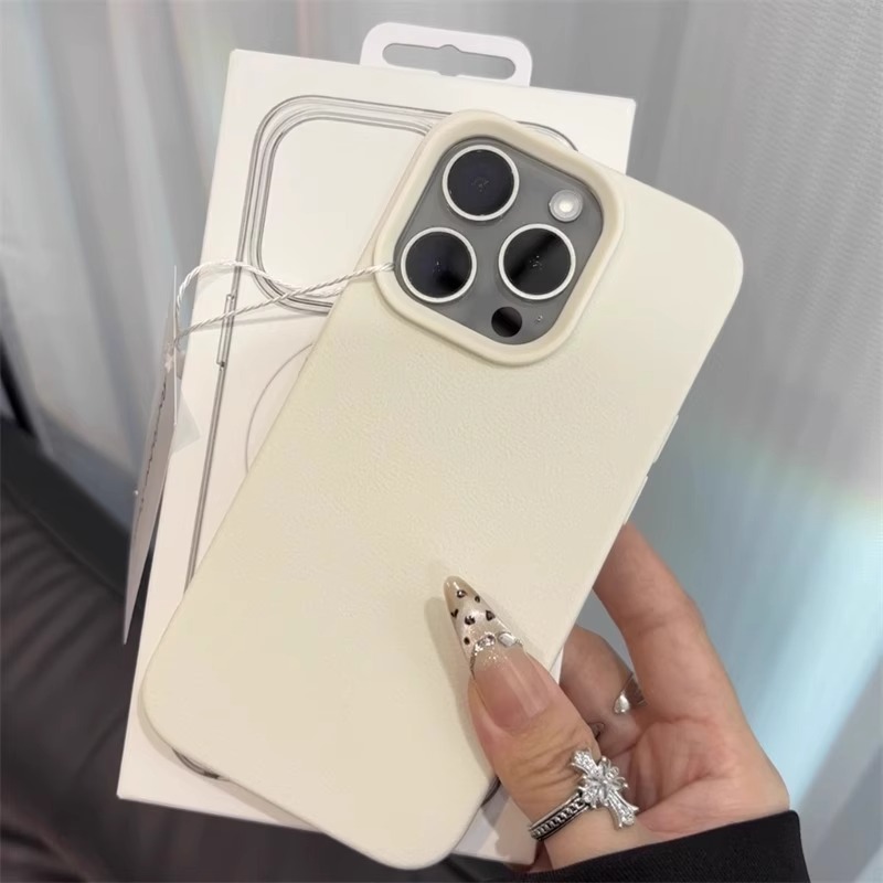 马卡龙色系16荔枝纹适用iPhone16promax手机壳裸机肤感苹果14新款情侣13小众高级感12全包防摔11男女网红16p