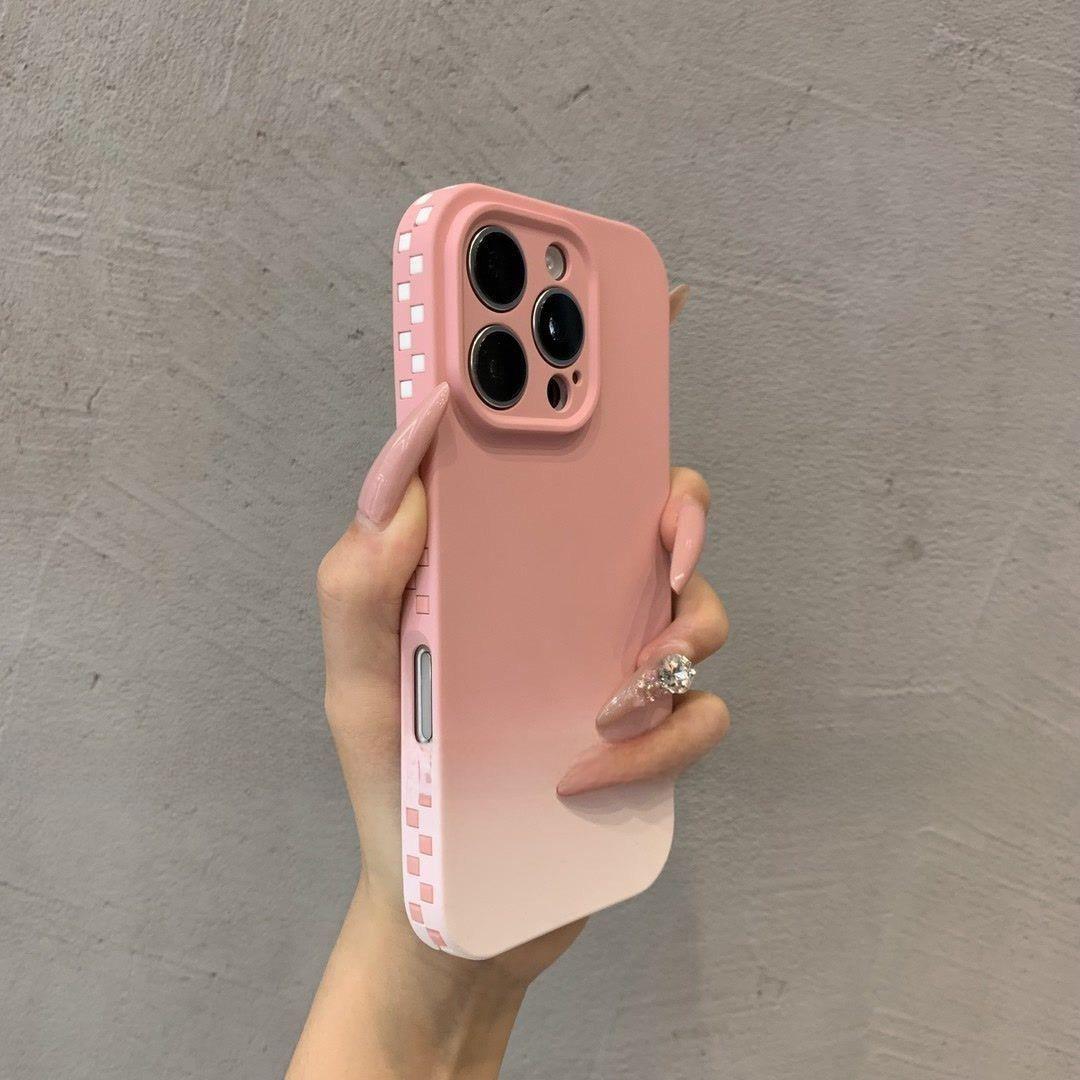 方块格渐变色适用苹果16手机壳iPhone15promax全包14/13男女12/11轻奢全包防摔15p软硅胶16pro高级感少女粉壳,3C数码配件,手机保护套/壳,淘宝优惠券,粉丝福利购,淘宝优惠卷