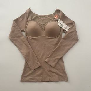 塑身美体衣收腹内衣女乳胶胸垫固定杯针织无缝修身美体塑身上衣女