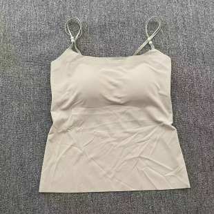 山茶花香氛美背吊带背心带胸垫冰丝无痕小吊带背心女抹胸打底背心