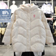 李宁女大童中羽绒服2025冬季 新品 85%鸭绒保暖连帽宽松外套YYMV062