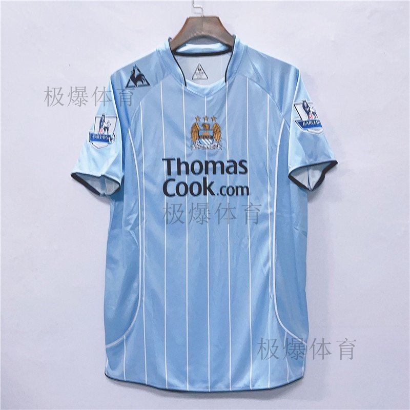 0708曼城球衣主场17号孙继海短袖队服复古经典足球服复刻球迷波衫