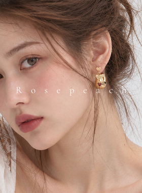 rosepeach「理智与偏爱系列」原创小众法式少女锆石925银耳钉耳夹