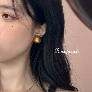 rosepeach「琥珀流光」小众少女多色微闪圆鼓鼓树脂925银耳钉耳夹