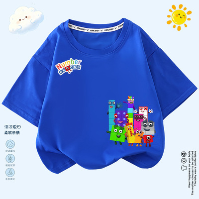 Number Blocks数字积木衣服男童短袖t恤夏季儿童半袖卡通打底衫潮