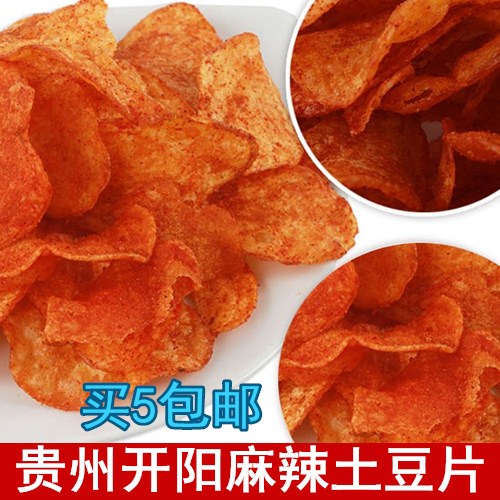 买5包邮贵州特产开阳馋解香麻辣土豆片洋芋片110克油炸薯片