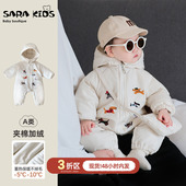 小月龄秋冬外出服新款 宝宝连体保暖爬服 棉衣婴儿衣服夹棉加厚冬款