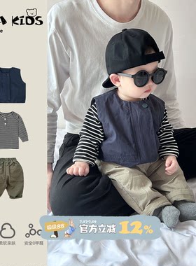 早秋儿童套装时髦男宝宝秋装衣服洋气婴儿分体外出服帅气三件套潮