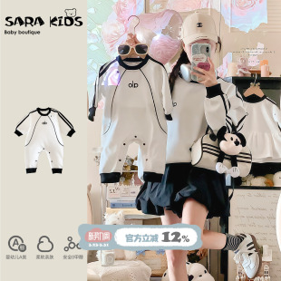 春秋款 韩系洋气母子母女装 小月龄外出服潮 一家三口春装 婴儿亲子装