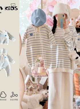 sarakids2025超火亲子装秋季一家三四口母女款高级独特外出服毛衣