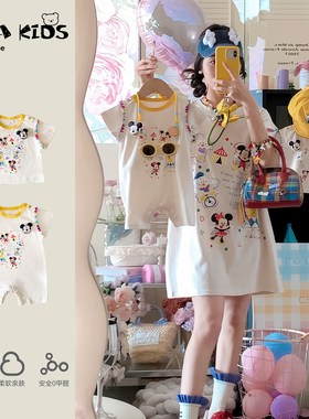 不一样的亲子装sarakids一家三口四口洋气母女母子装夏季宝宝爬服