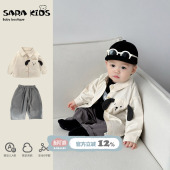 上衣裤 衬衫 子三件套帅 春天男童分体衣服洋气婴幼儿春装 男宝宝套装