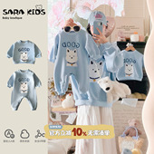 春季 洋气百搭母子母女装 小月龄外出服 一家三口春装 sarakids亲子装
