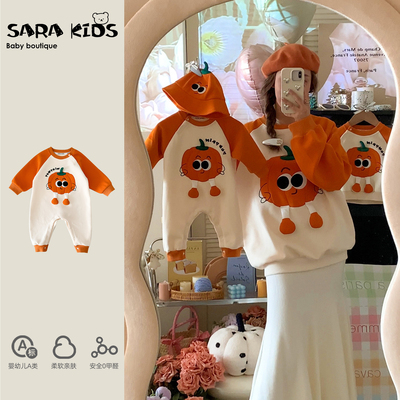 一家三口亲子装小月龄春秋全家卫衣外出服超萌宝宝衣服母女母子装