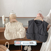背心洋气婴幼儿外出服 马甲纯色韩系婴儿衣服秋款 男童2025新款 秋季
