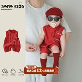 满月宝宝衣服夏季 婴幼儿抓周衣服 薄款 国风婴儿周岁礼服25新款 夏装